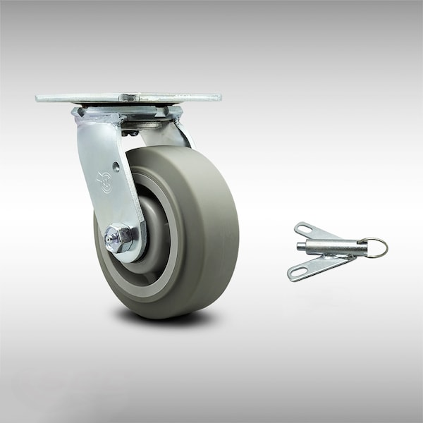 5 Inch SS Thermoplastic Rubber Swivel Caster with Ball Bearing and Swivel Lock